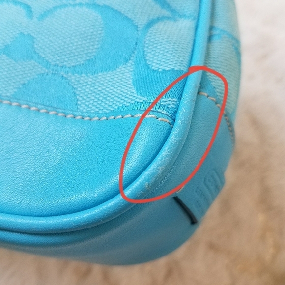 Coach Y2K 90's Turquoise Signature C Demi Shoulder Bag w/Dustbag - Picture 14 of 16